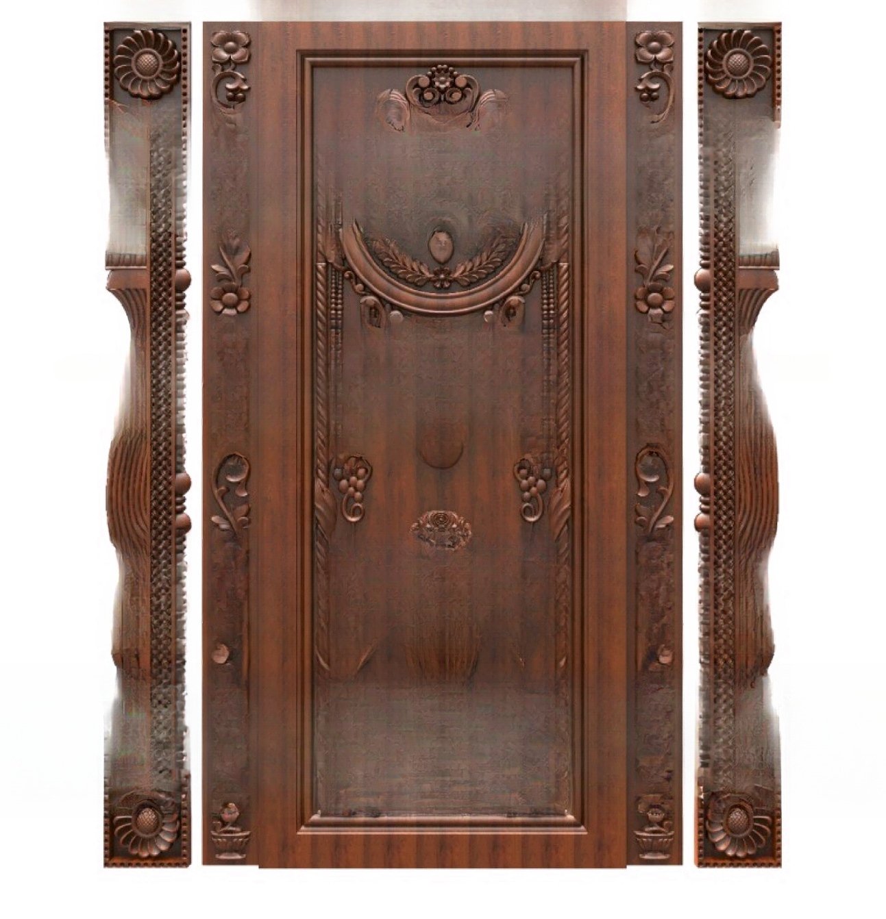 GOLDEN DOORS - PAGE-17 Classic Floral Archway and Pillar 3D Relief Carving Design